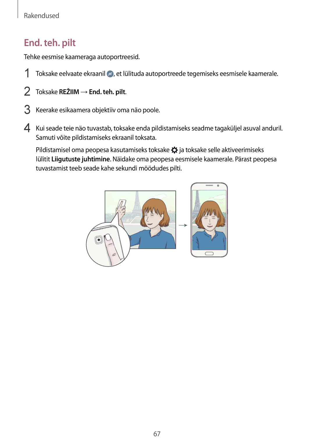 Samsung SM-G920FZBASEB manual Toksake Režiim →End. teh. pilt 