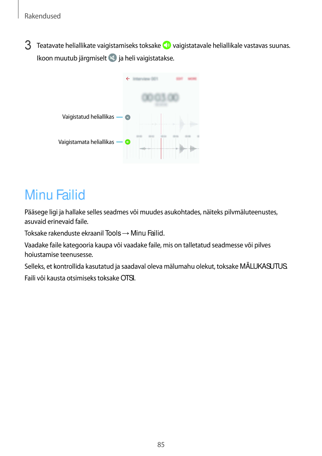 Samsung SM-G920FZBASEB manual Minu Failid 