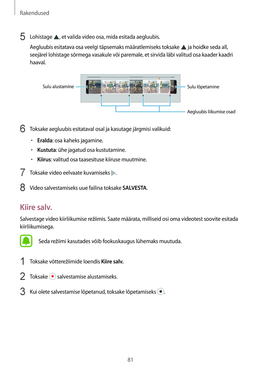 Samsung SM-G920FZBASEB manual Kiire salv 