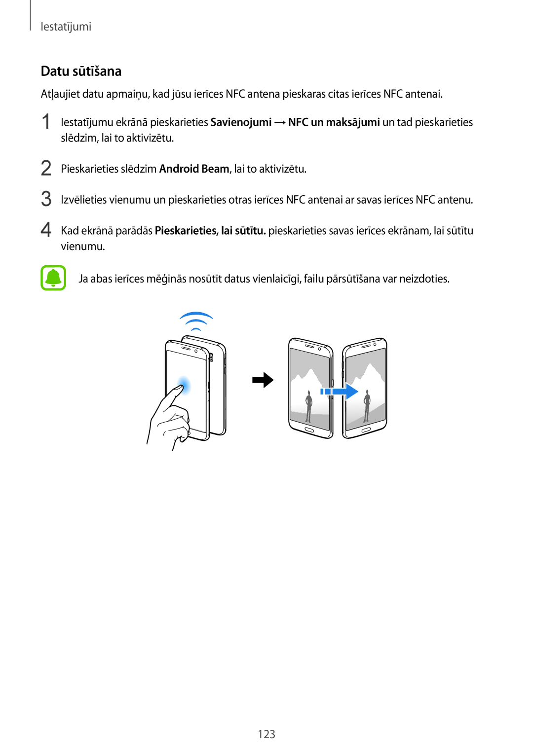 Samsung SM-G920FZBASEB manual Datu sūtīšana 