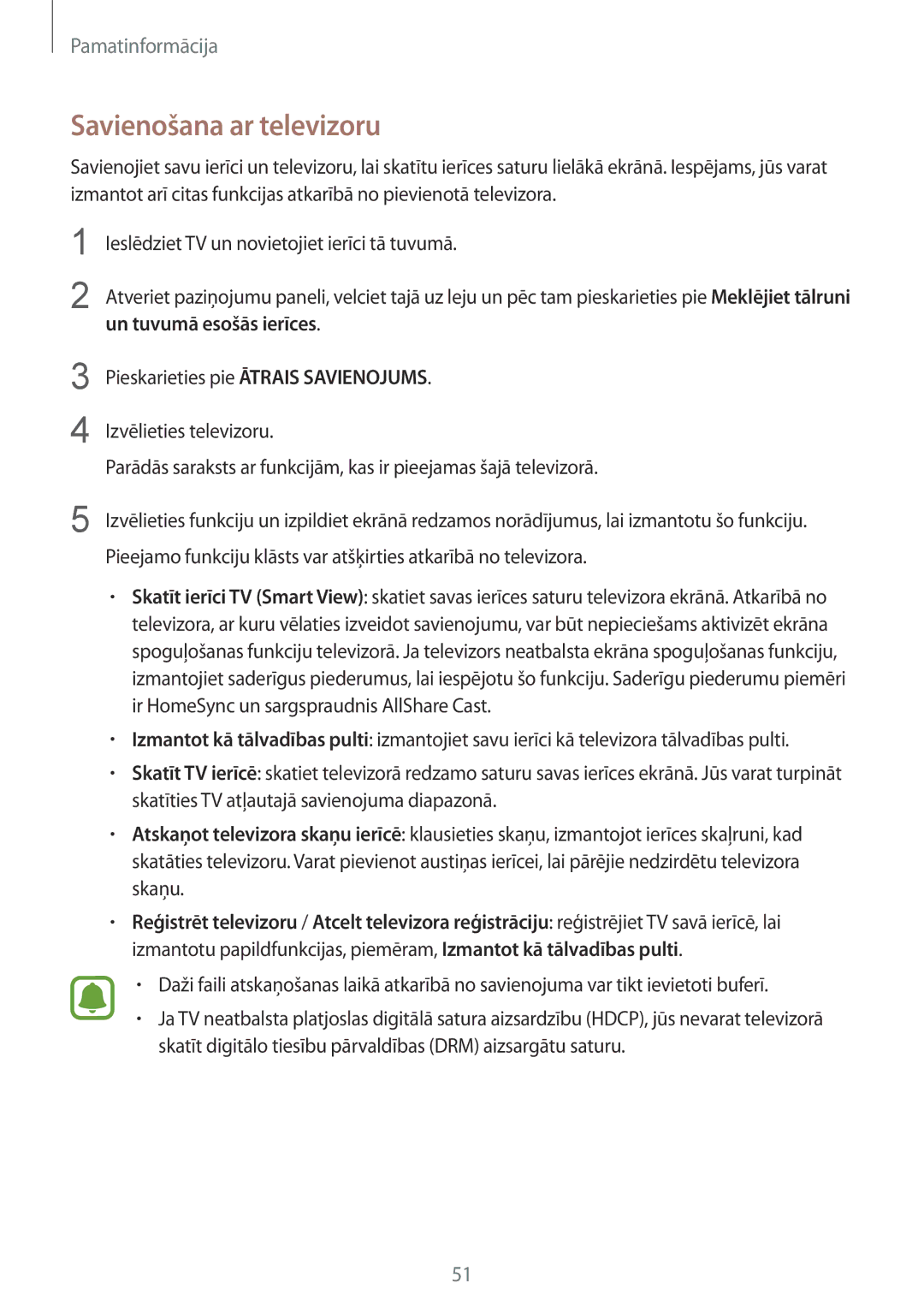 Samsung SM-G920FZBASEB manual Savienošana ar televizoru 