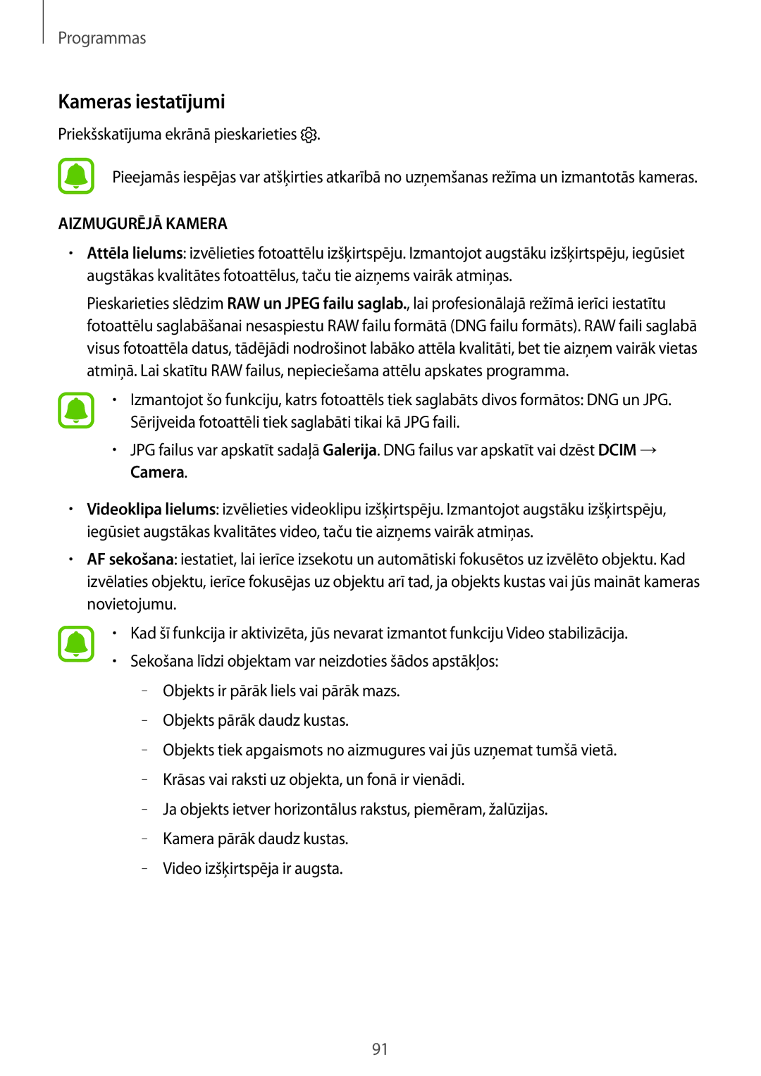 Samsung SM-G920FZBASEB manual Kameras iestatījumi, Aizmugurējā Kamera 