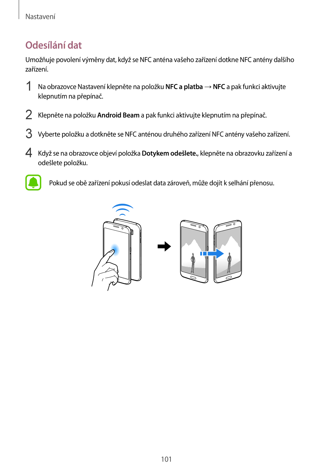 Samsung SM-G920FZDEETL, SM-G920FZBEETL, SM-G920FZKEETL, SM-G920FZWEETL manual Odesílání dat 