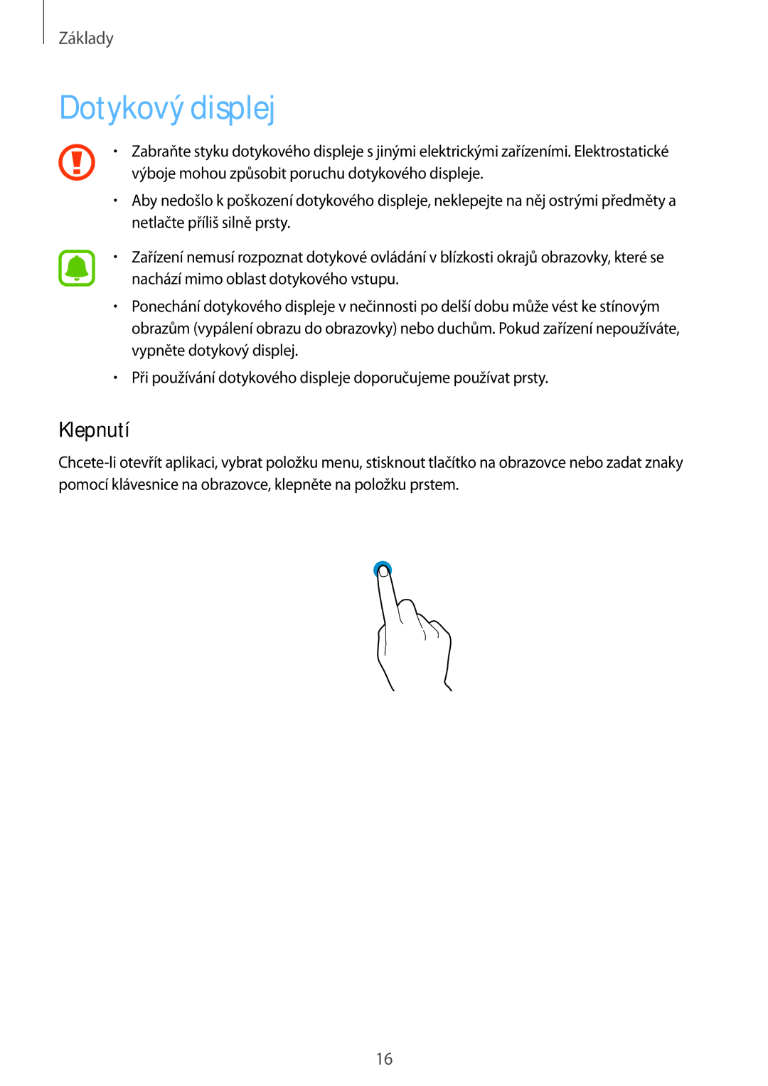 Samsung SM-G920FZBEETL, SM-G920FZDEETL, SM-G920FZKEETL, SM-G920FZWEETL manual Dotykový displej, Klepnutí 