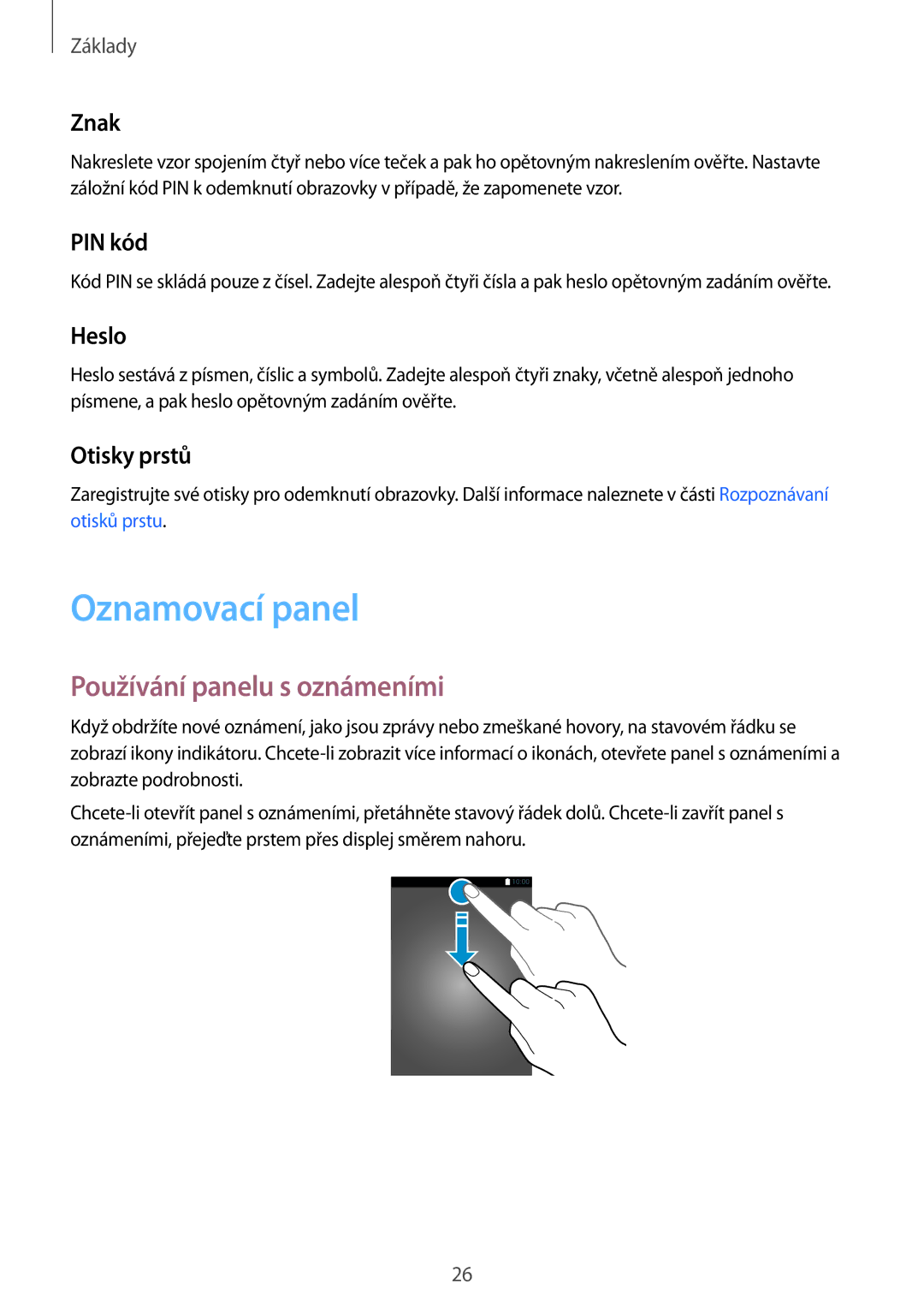 Samsung SM-G920FZKEETL, SM-G920FZBEETL, SM-G920FZDEETL, SM-G920FZWEETL manual Oznamovací panel, Používání panelu s oznámeními 