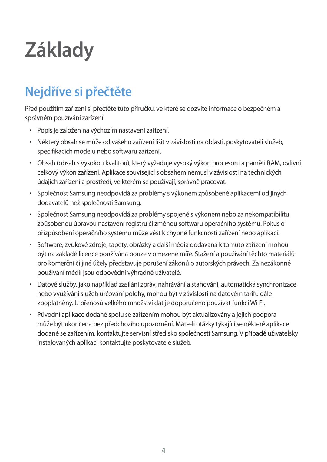 Samsung SM-G920FZBEETL, SM-G920FZDEETL, SM-G920FZKEETL, SM-G920FZWEETL manual Základy, Nejdříve si přečtěte 