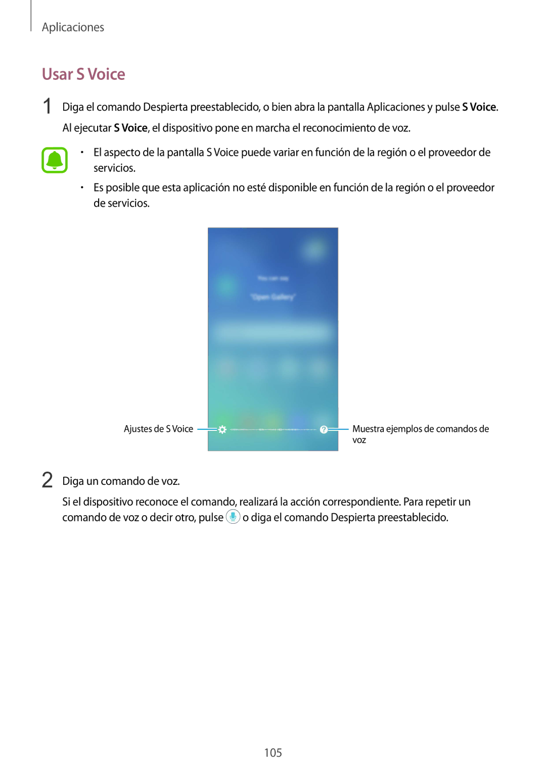 Samsung SM-G920FZKAPHE manual Usar S Voice, Diga un comando de voz 