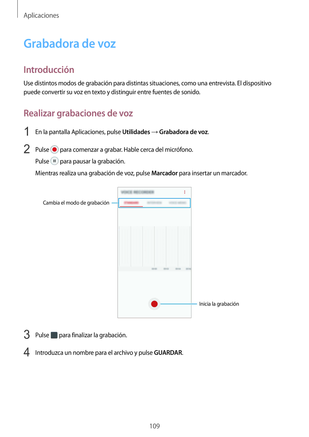 Samsung SM-G920FZKAPHE manual Grabadora de voz, Realizar grabaciones de voz 