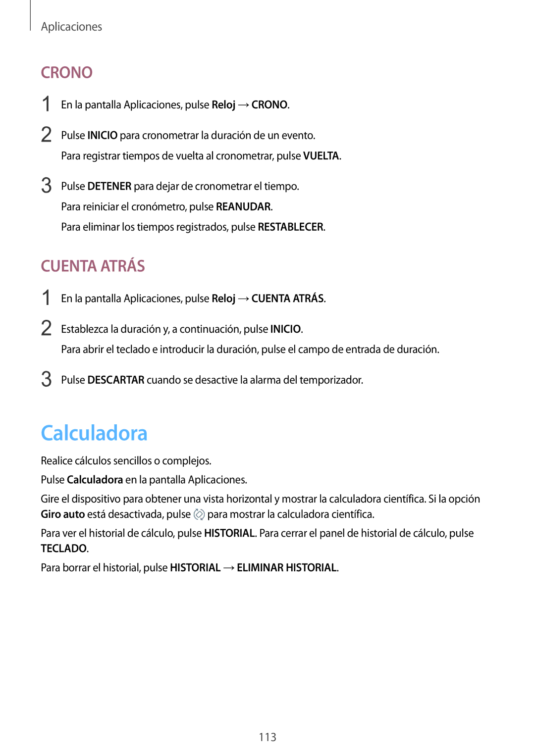 Samsung SM-G920FZKAPHE manual Calculadora, Crono 