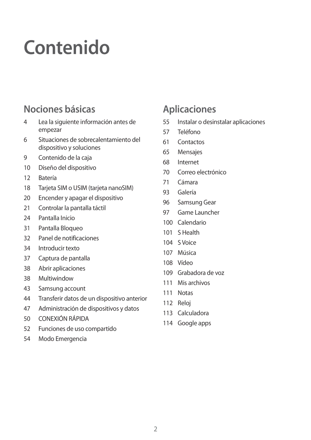 Samsung SM-G920FZKAPHE manual Contenido 