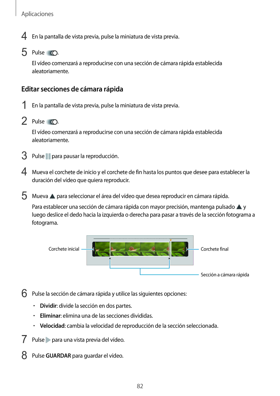 Samsung SM-G920FZKAPHE manual Editar secciones de cámara rápida 