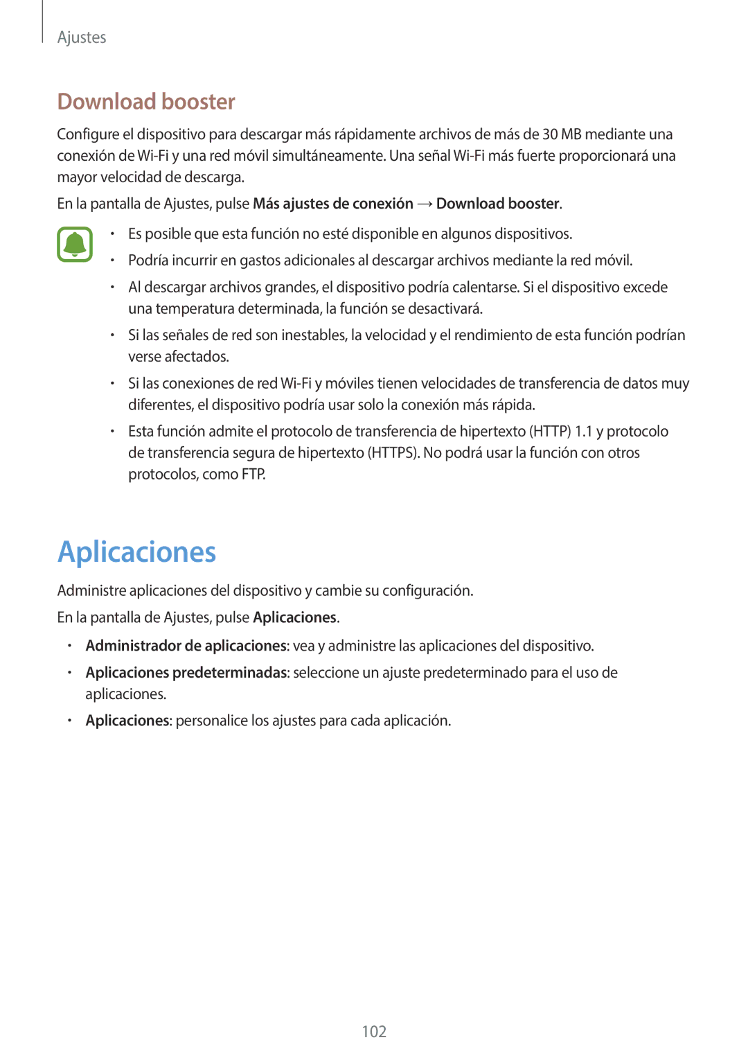 Samsung SM-G920FZKAPHE manual Aplicaciones, Download booster 