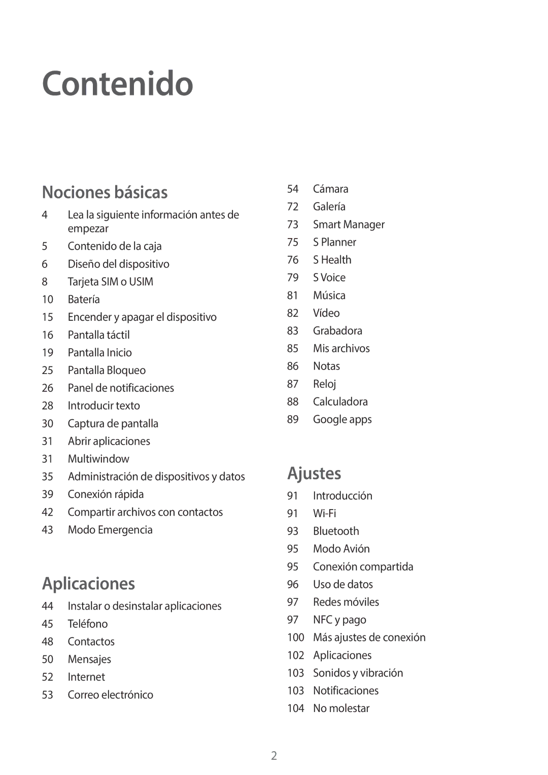 Samsung SM-G920FZKAPHE manual Contenido 