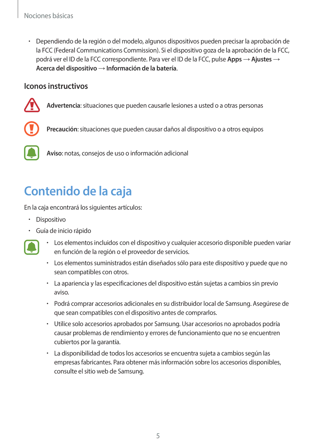 Samsung SM-G920FZKAPHE manual Contenido de la caja, Iconos instructivos 