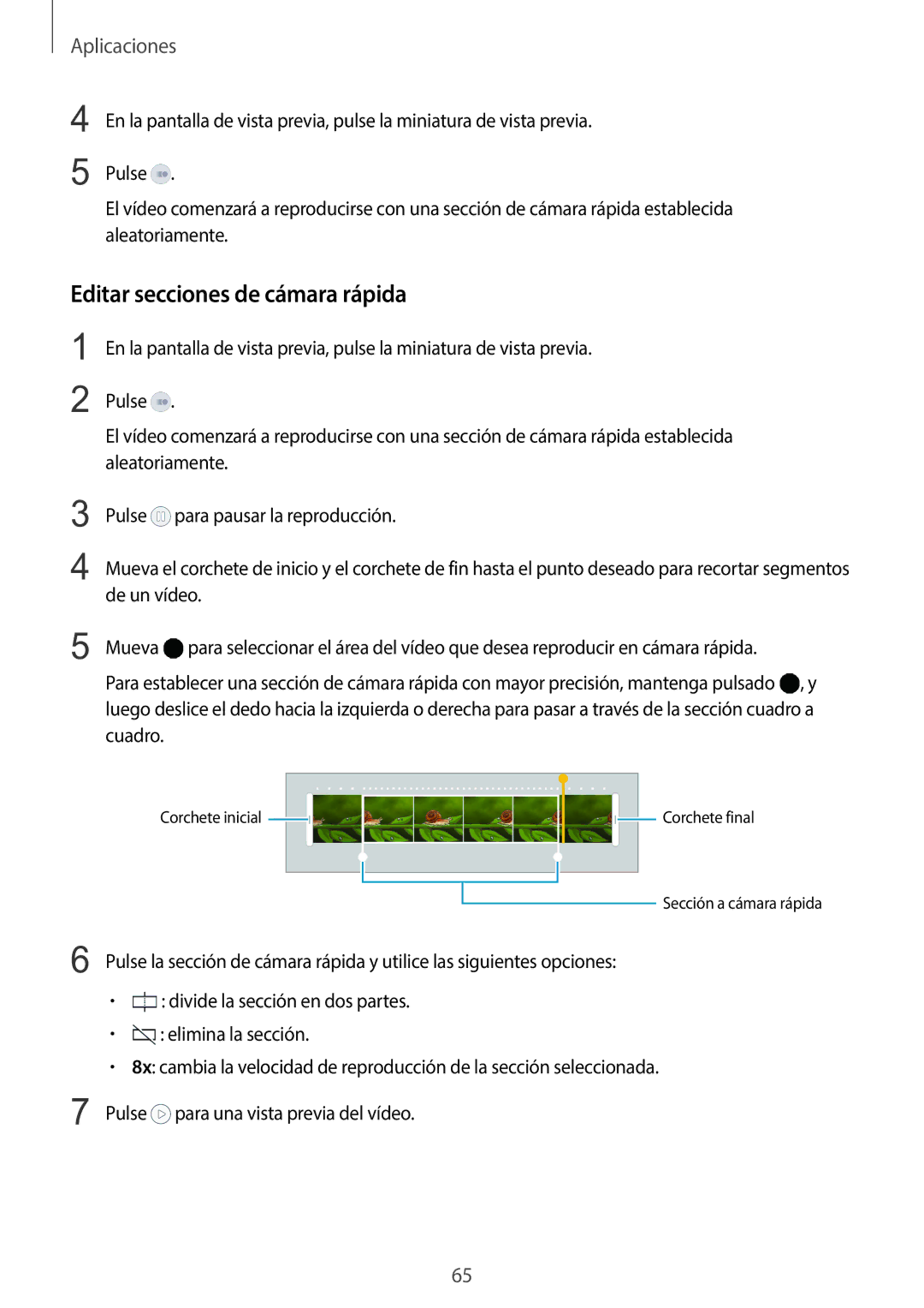 Samsung SM-G920FZKAPHE manual Editar secciones de cámara rápida 