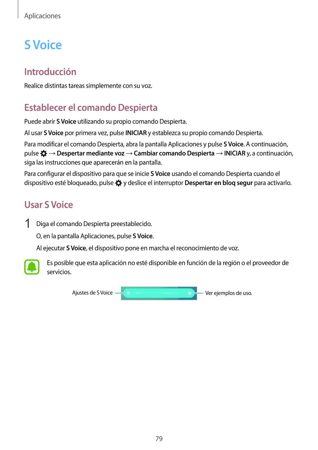 Samsung SM-G920FZKAPHE manual Establecer el comando Despierta, Usar S Voice 