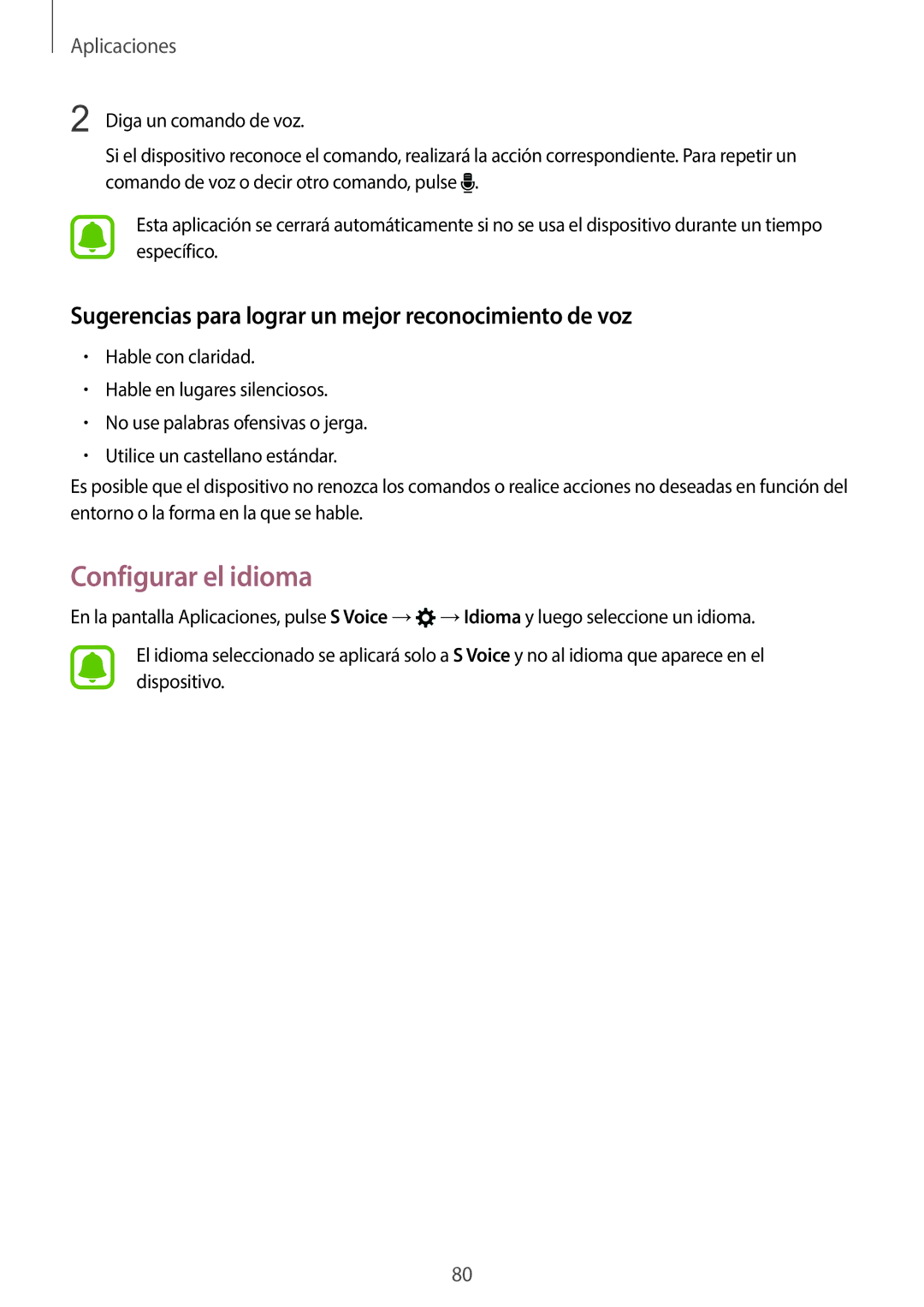 Samsung SM-G920FZKAPHE manual Configurar el idioma, Sugerencias para lograr un mejor reconocimiento de voz 