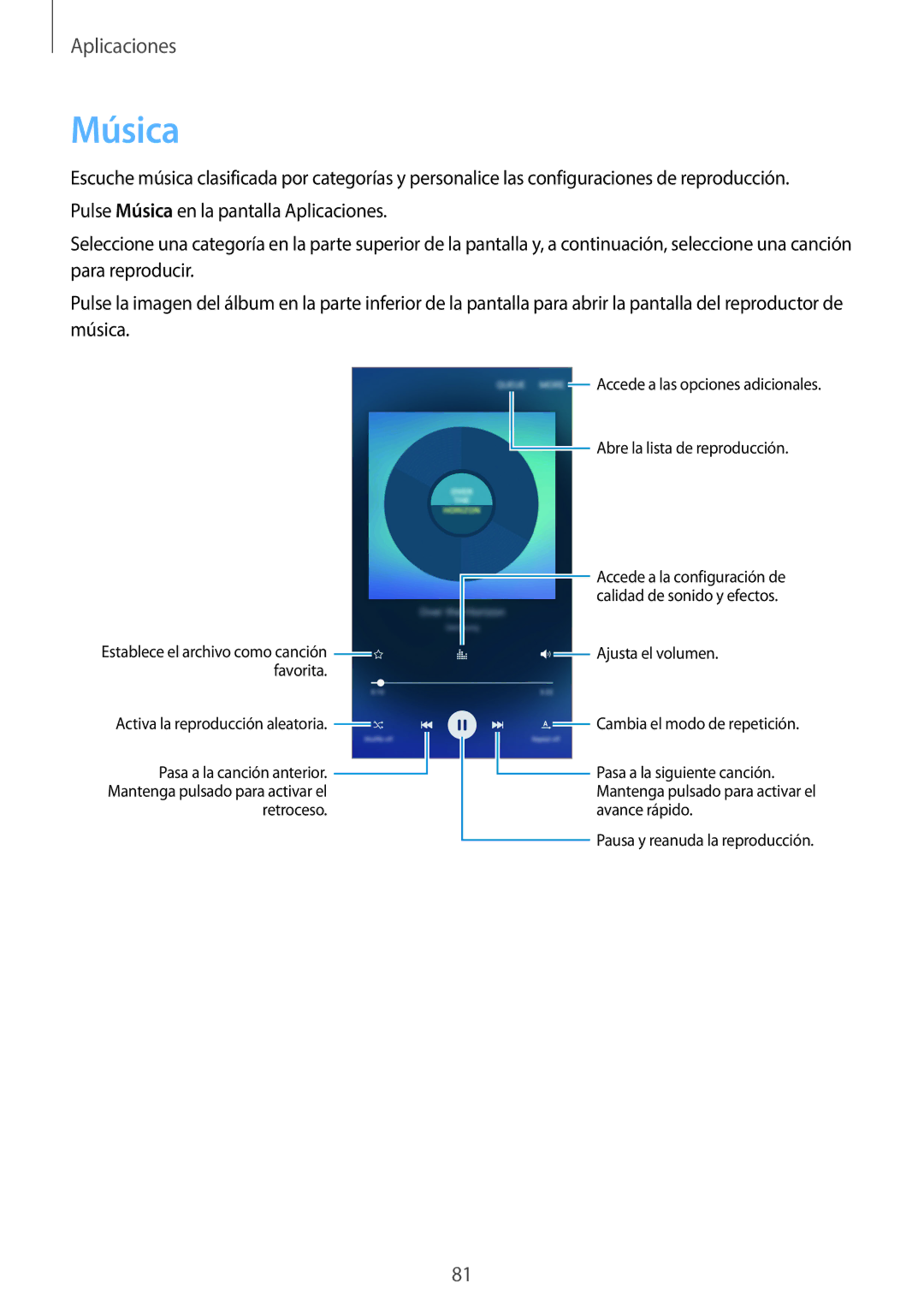 Samsung SM-G920FZKAPHE manual Música 