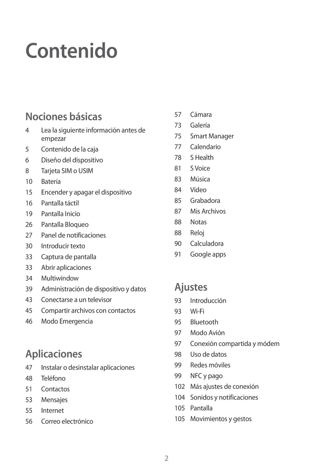 Samsung SM-G920FZKAPHE manual Contenido 