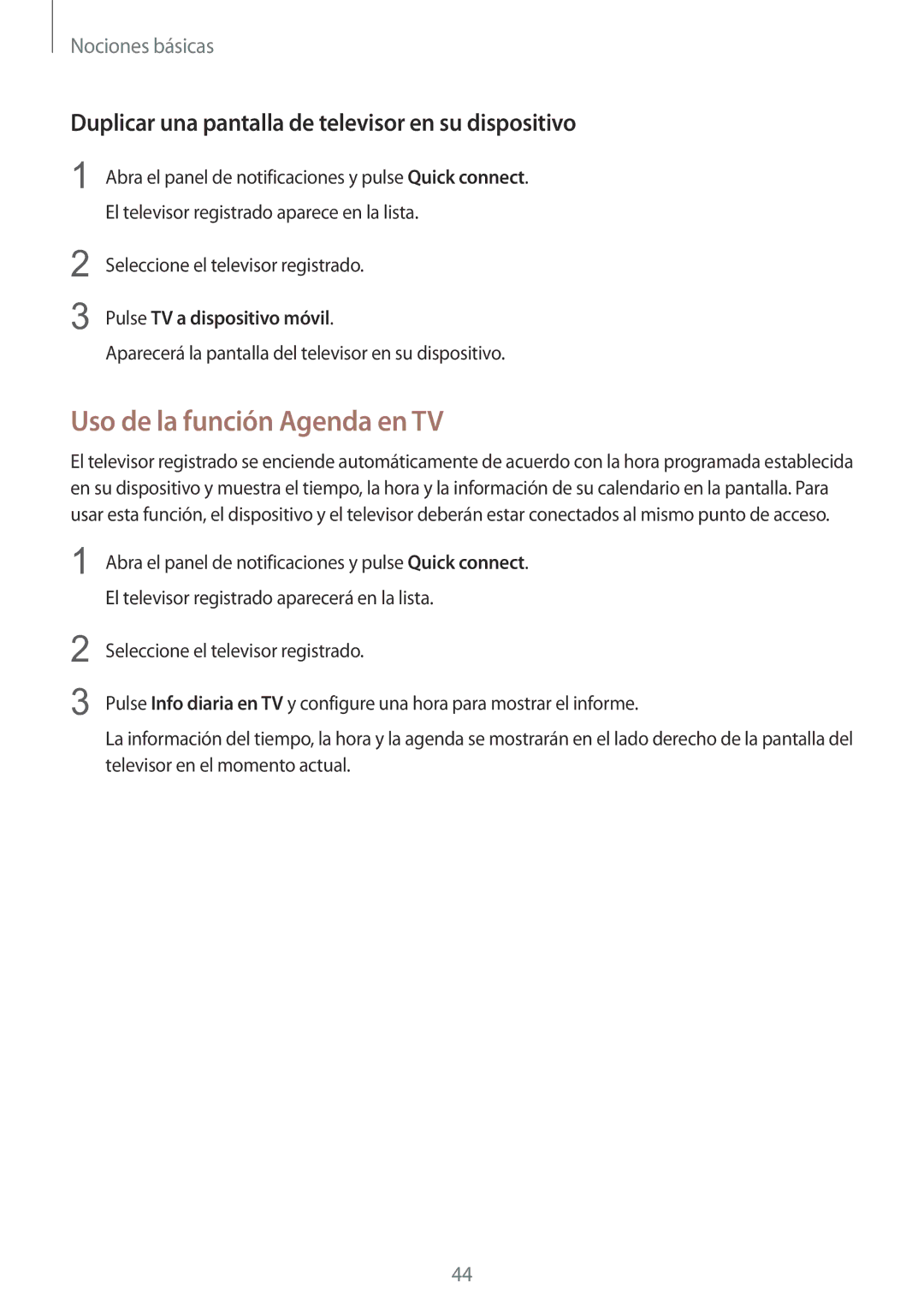 Samsung SM-G920FZKAPHE manual Uso de la función Agenda en TV, Duplicar una pantalla de televisor en su dispositivo 