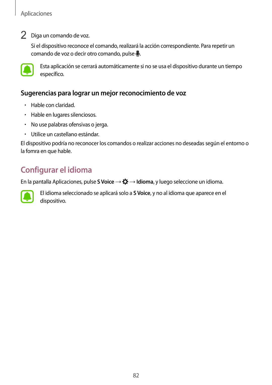 Samsung SM-G920FZKAPHE manual Configurar el idioma, Sugerencias para lograr un mejor reconocimiento de voz 