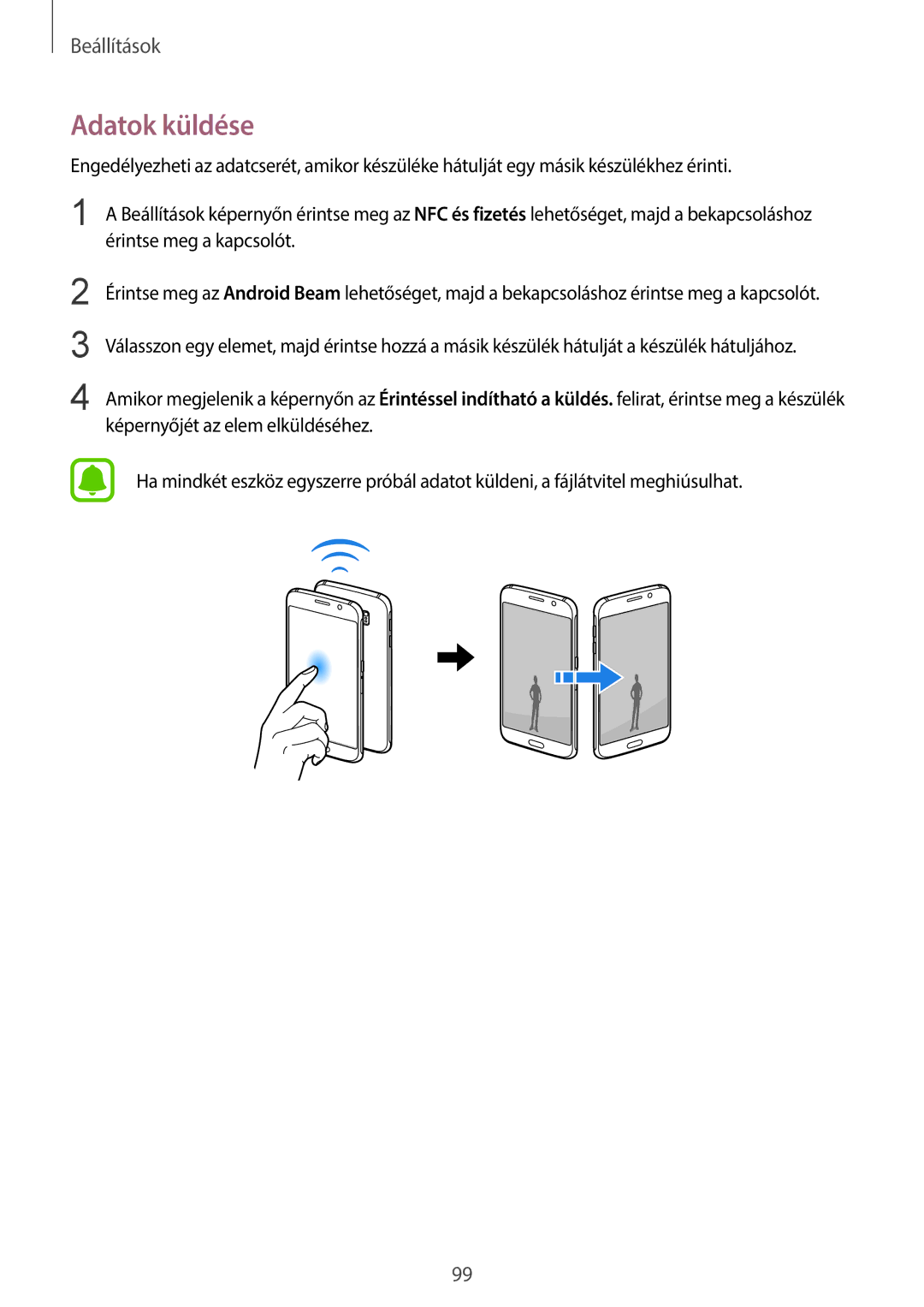 Samsung SM-G920FZKEXEH manual Adatok küldése 