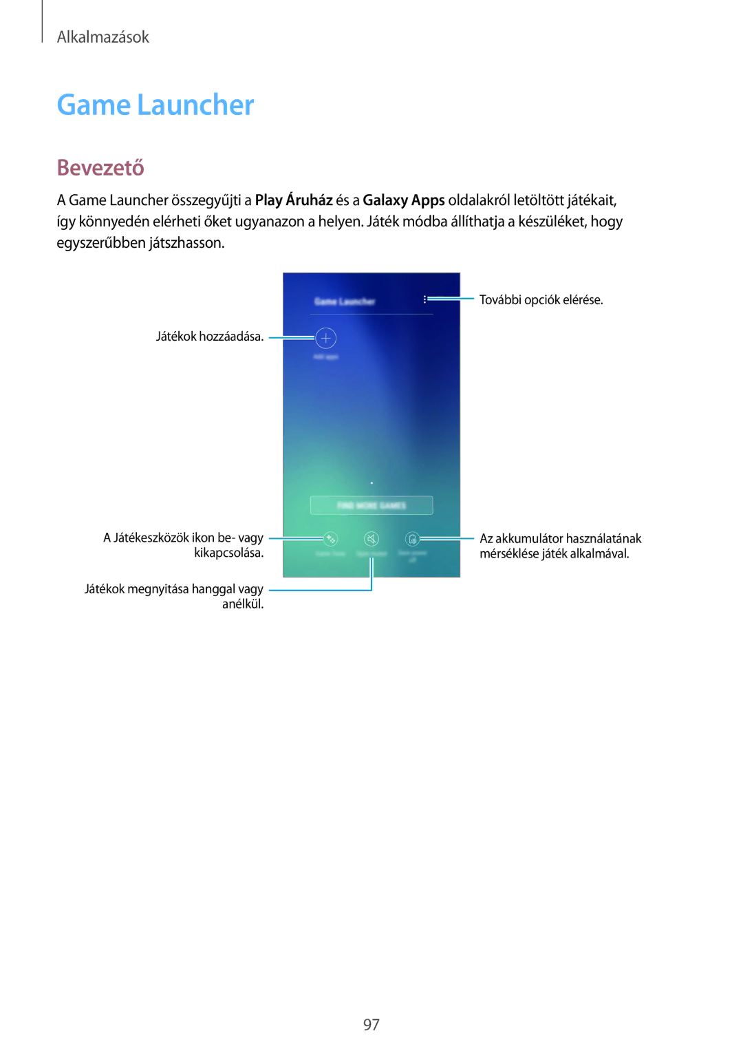 Samsung SM-G920FZKEXEH manual Game Launcher, Bevezető 