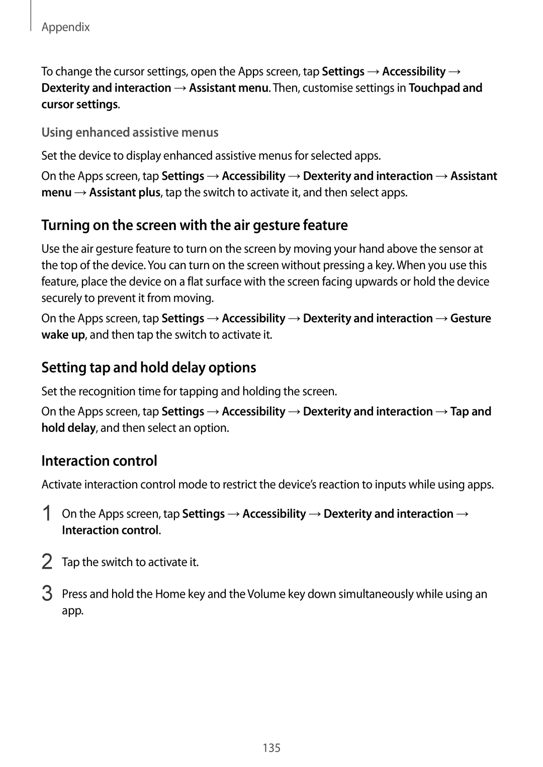 Samsung SM-G920FZBEDBT manual Turning on the screen with the air gesture feature, Setting tap and hold delay options 