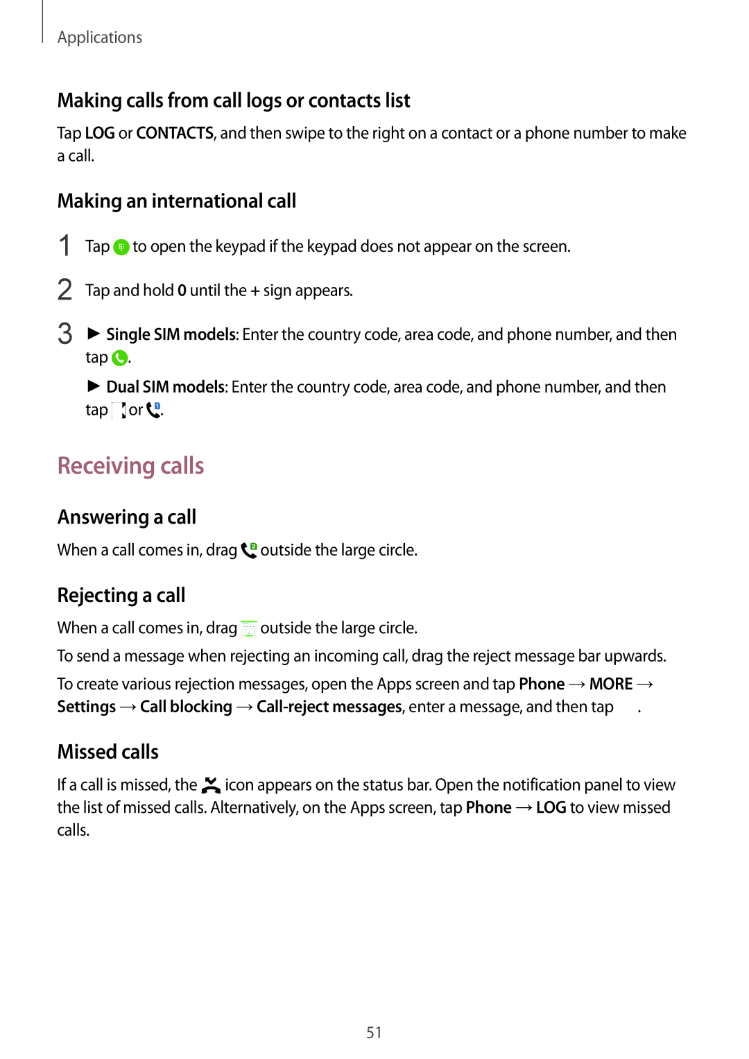 Samsung SM-G920FZKFDBT, SM-G920FZKEDBT, SM-G920FZDEDBT, SM-G920FZBEDBT, SM-G920FZBFDBT, SM-G920FZWEDBT manual Receiving calls 