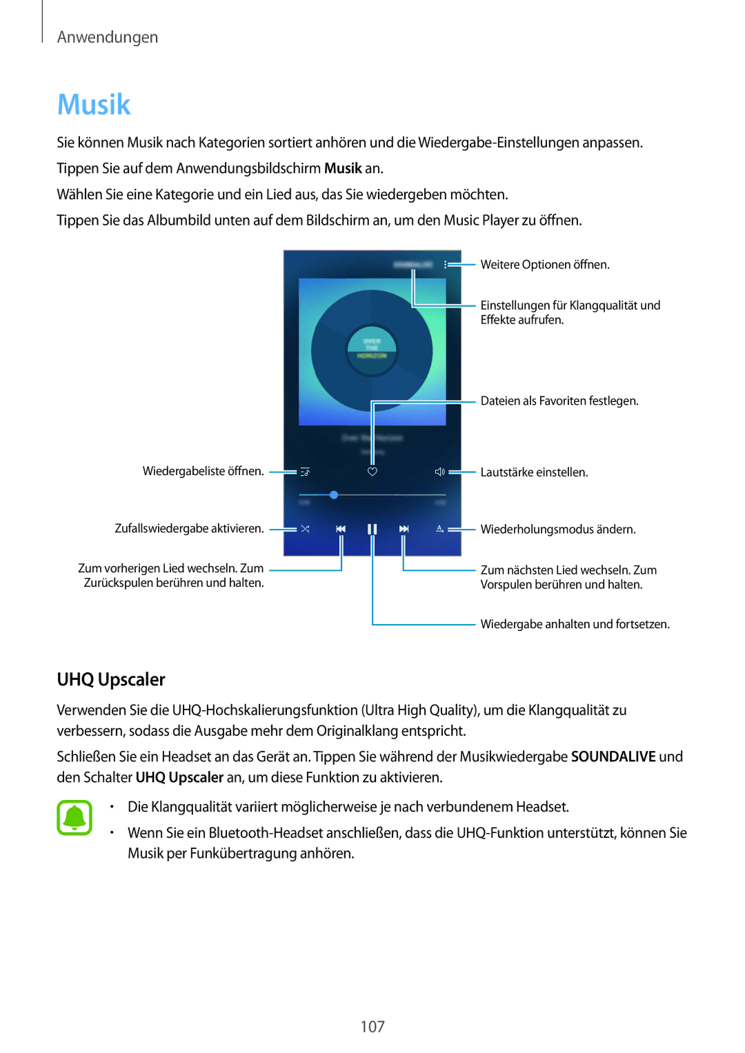 Samsung SM-G920FZBEDBT, SM-G920FZKFDBT, SM-G920FZKEDBT, SM-G920FZDEDBT, SM-G920FZBFDBT, SM-G920FZWEDBT Musik, UHQ Upscaler 