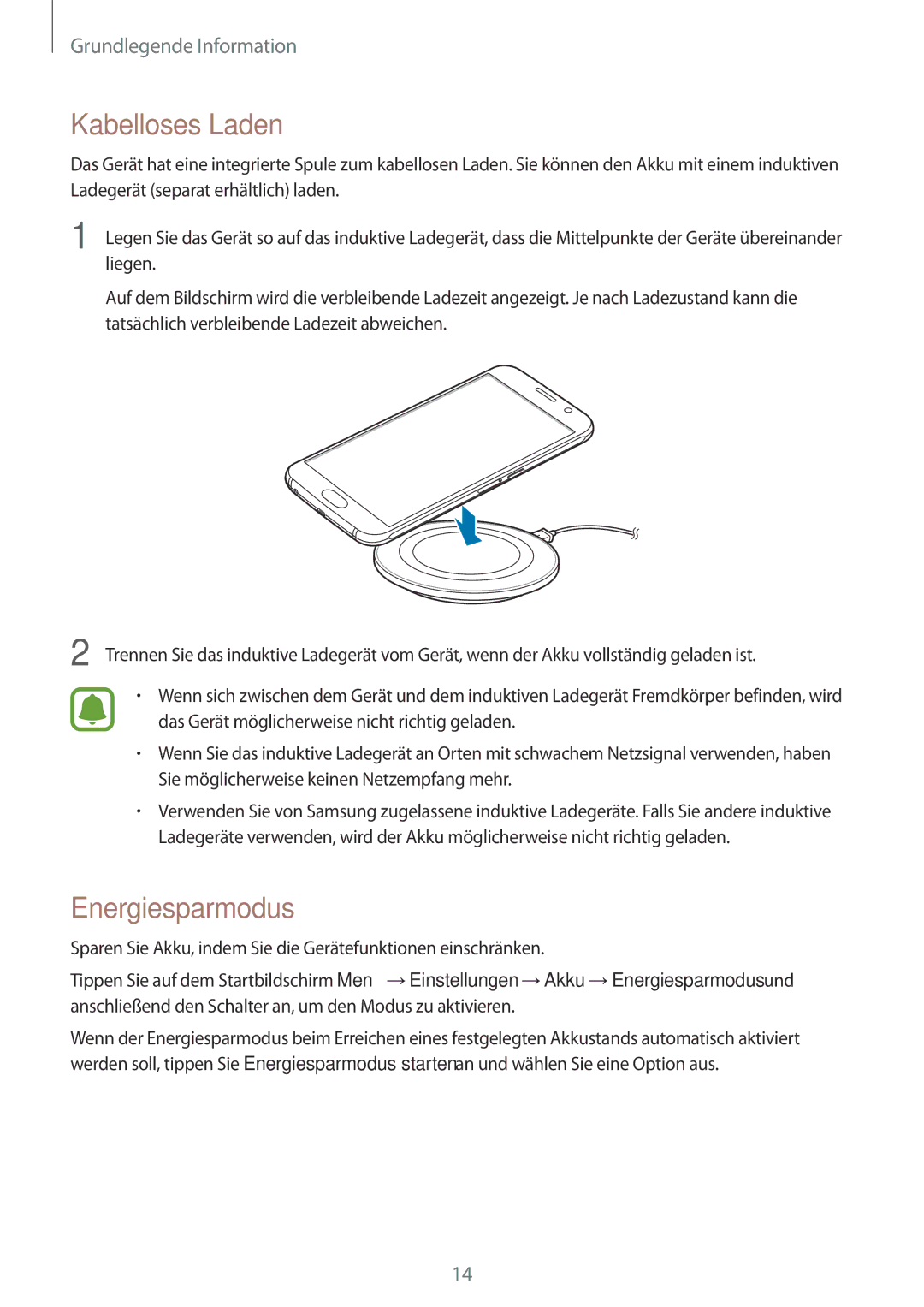 Samsung SM-G920FZWFDBT, SM-G920FZKFDBT, SM-G920FZKEDBT, SM-G920FZDEDBT, SM-G920FZBEDBT Kabelloses Laden, Energiesparmodus 