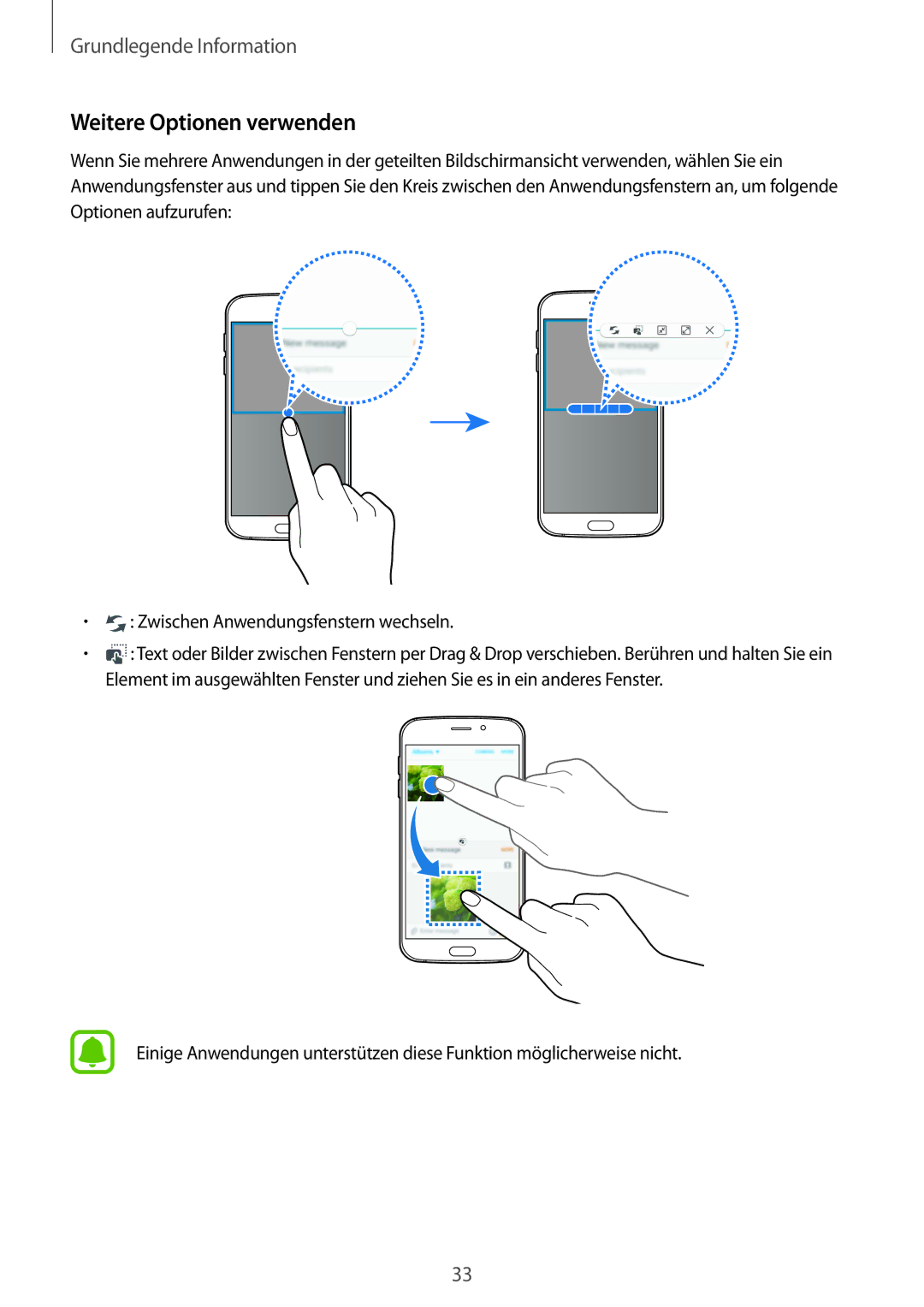 Samsung SM-G920FZKEDBT, SM-G920FZKFDBT, SM-G920FZDEDBT, SM-G920FZBEDBT, SM-G920FZBFDBT manual Weitere Optionen verwenden 