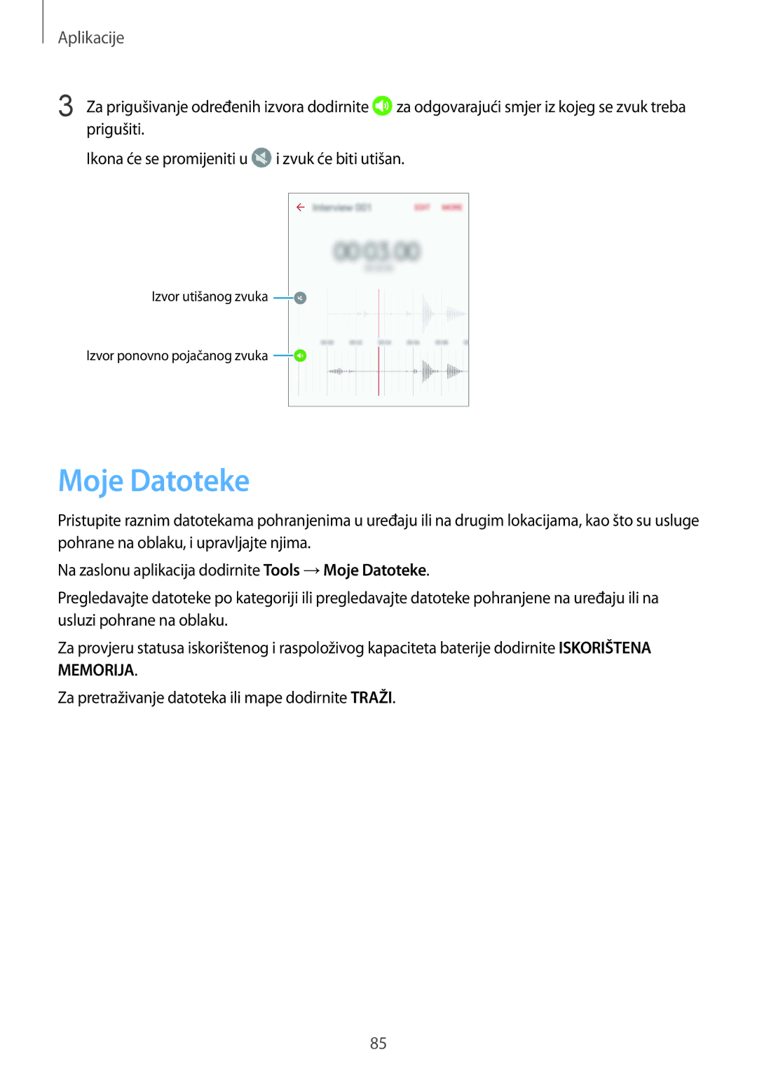 Samsung SM-G920FZKFSEE, SM-G920FZWASEE manual Moje Datoteke 