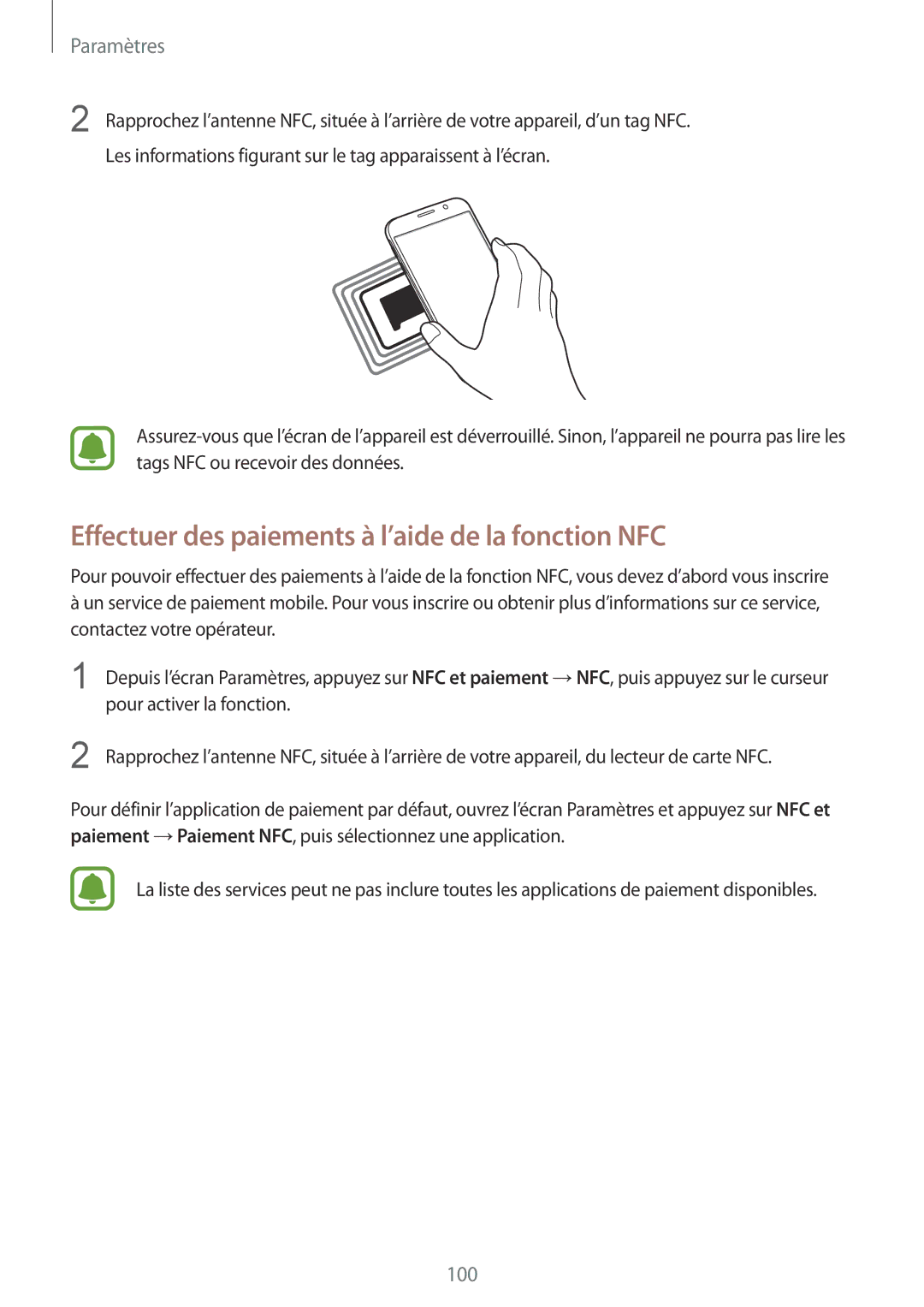 Samsung SM-G920FZWAXEF, SM-G920FZKAXEF, SM-G920FZBAXEF, SM-G920FZDAXEF Effectuer des paiements à l’aide de la fonction NFC 