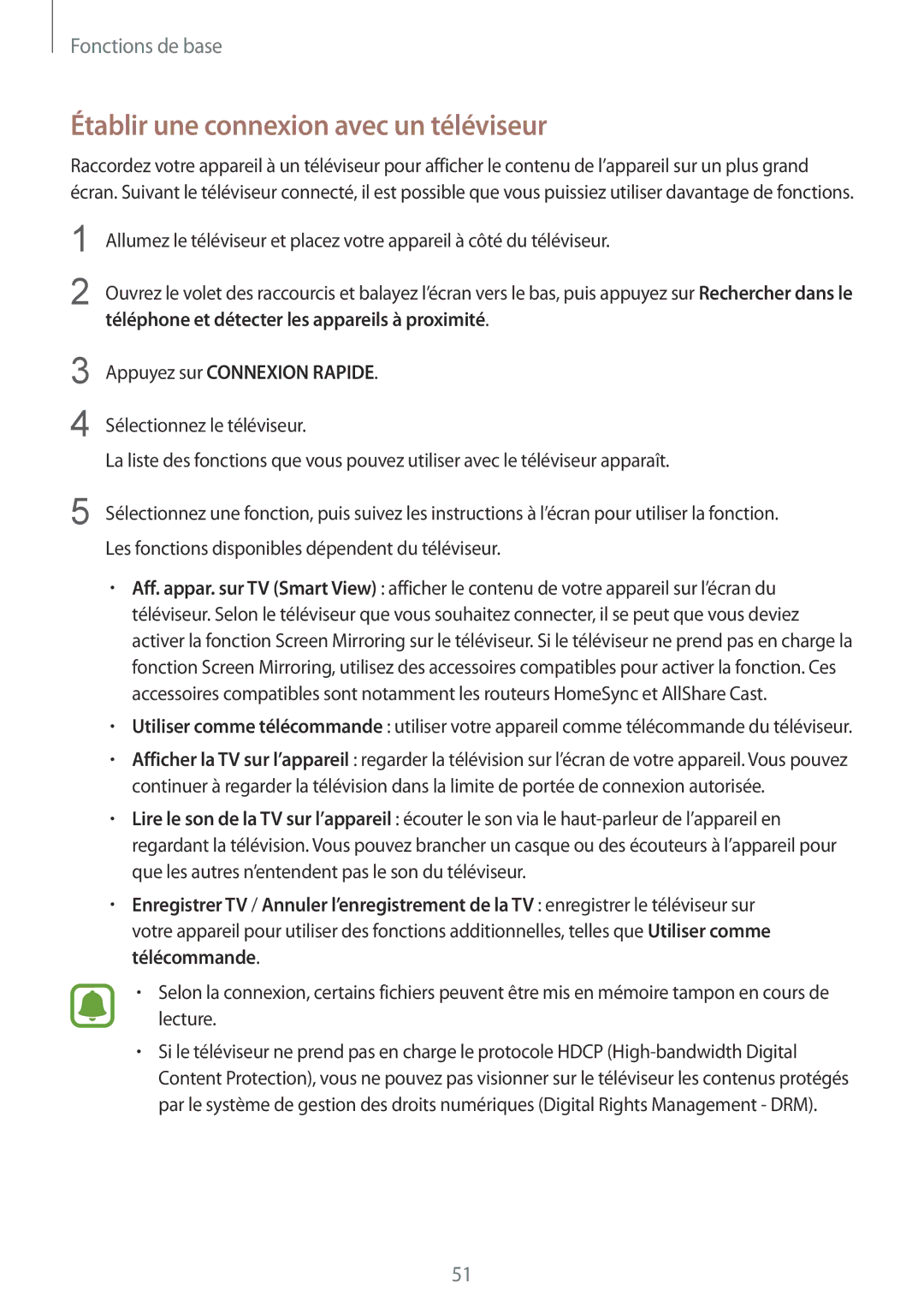 Samsung SM-G920FZDAXEF, SM-G920FZWAXEF, SM-G920FZKAXEF, SM-G920FZBAXEF manual Établir une connexion avec un téléviseur 