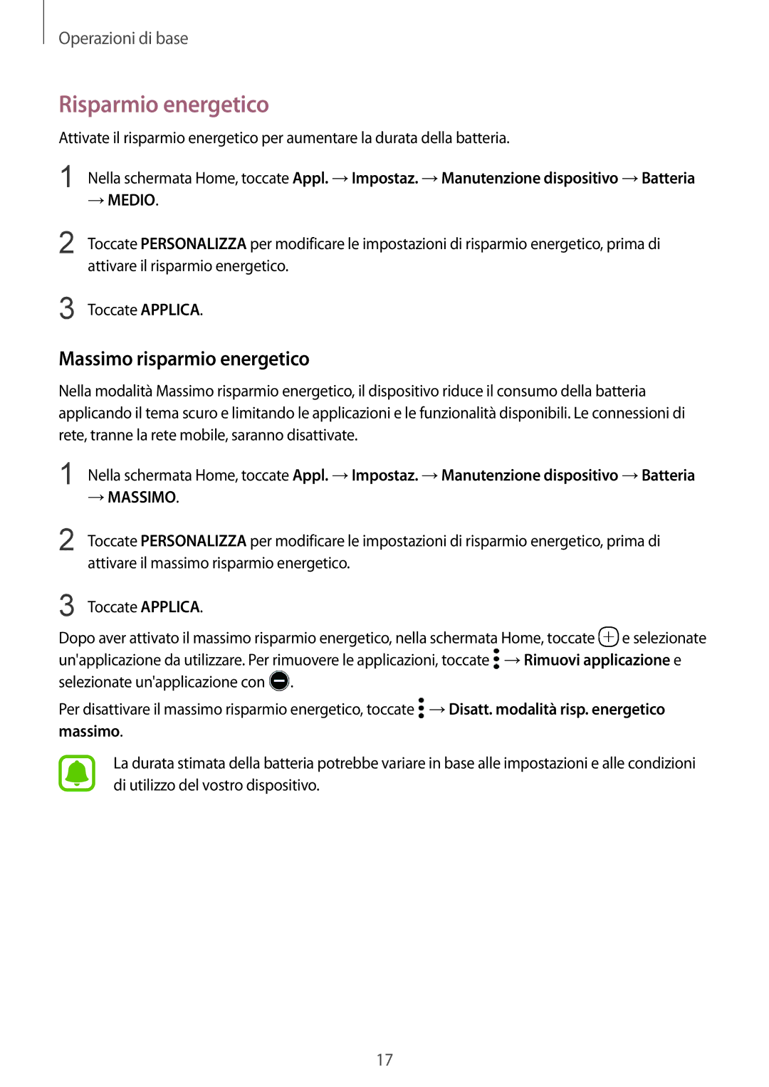 Samsung SM-G920FZKAITV, SM-G920FZWEITV, SM-G920FZBEITV, SM-G920FZKEITV Risparmio energetico, Massimo risparmio energetico 