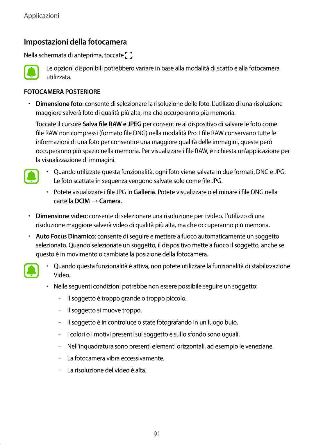 Samsung SM-G920FZWEITV, SM-G920FZBEITV, SM-G920FZKEITV, SM-G920FZKAITV Impostazioni della fotocamera, Fotocamera Posteriore 