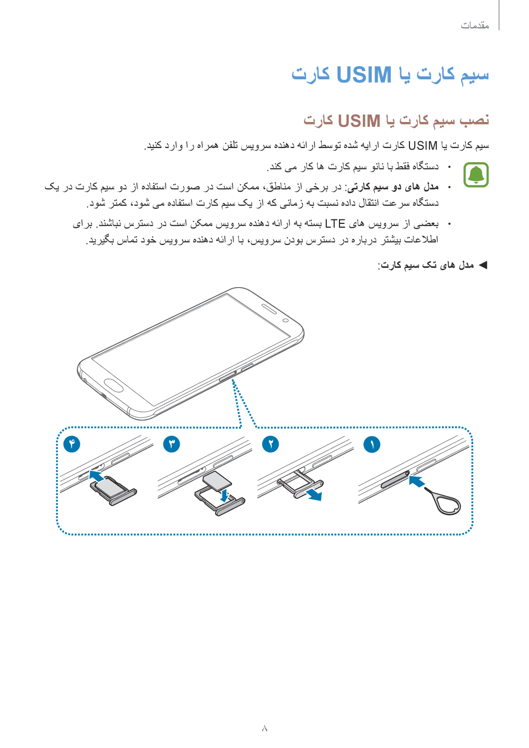 Samsung SM-G920XZDAKSA, SM-G920XZKAKSA, SM-G920FZKAKSA, SM-G920XZWAKSA تراک Usim ای تراک میس بصن, تراک میس کت یاه لدم 