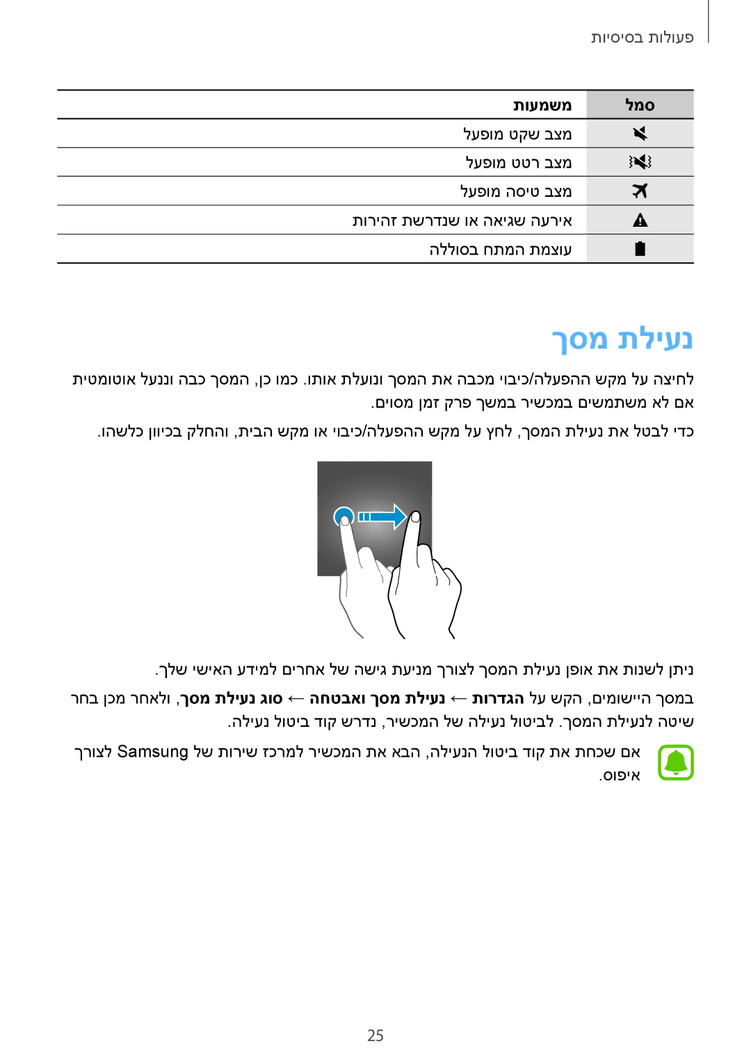 Samsung SM-G920XZDAILO, SM-G920XZKAILO, SM-G920XZWAILO, SM-G920FZKAILO manual ךסמ תליענ 