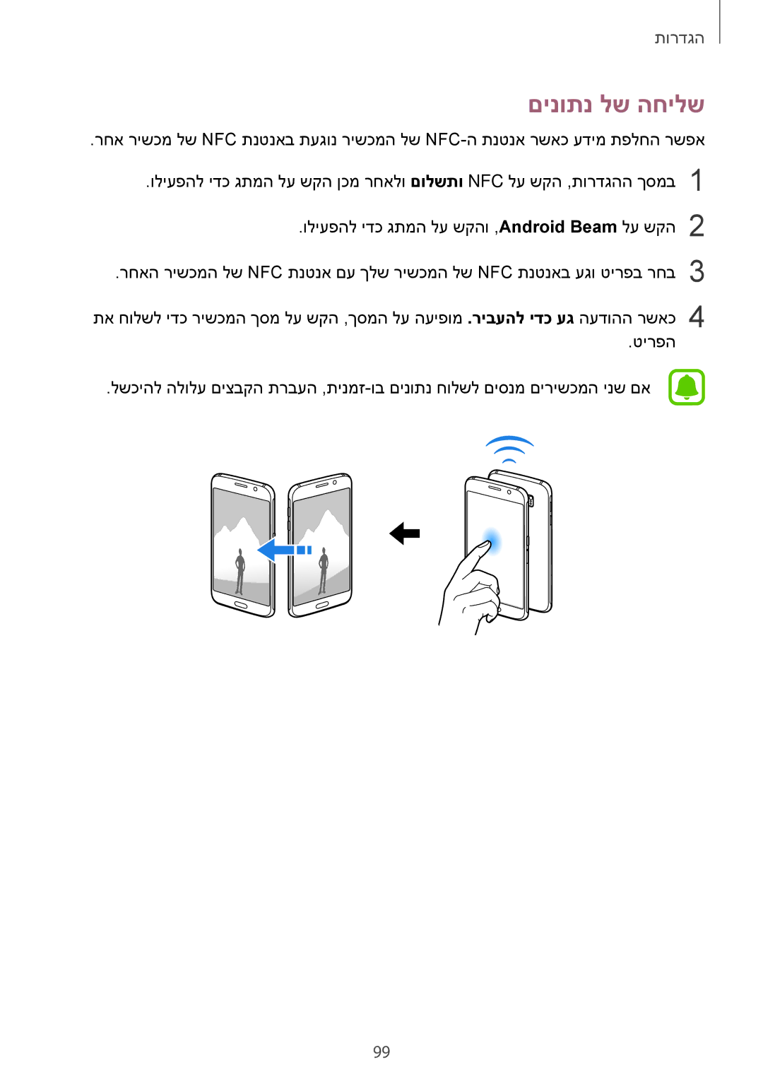 Samsung SM-G920FZKAILO, SM-G920XZKAILO, SM-G920XZDAILO, SM-G920XZWAILO manual םינותנ לש החילש 