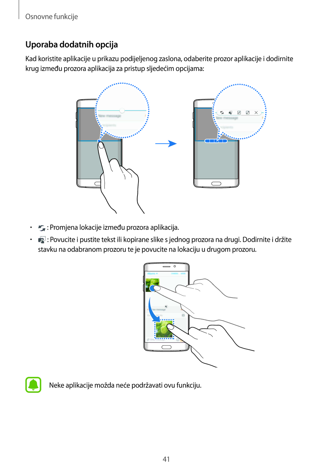 Samsung SM-G925FZKFSEE, SM-G925FZDASEE manual Uporaba dodatnih opcija 