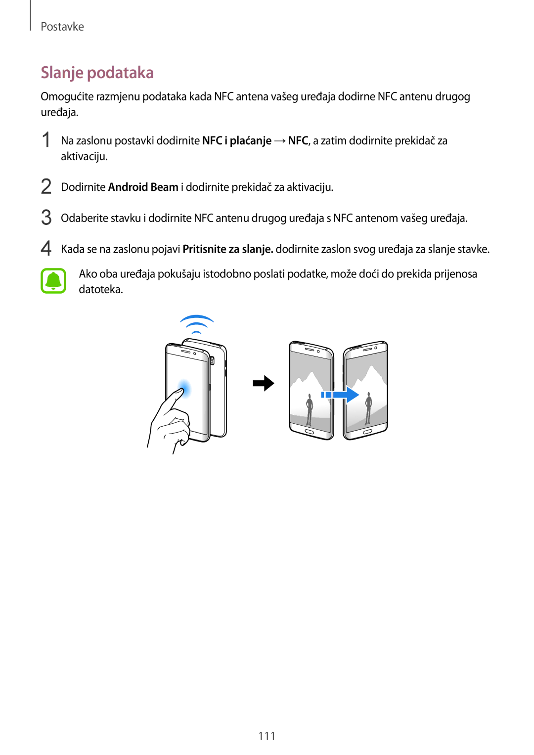 Samsung SM-G925FZKFSEE, SM-G925FZDASEE manual Slanje podataka 