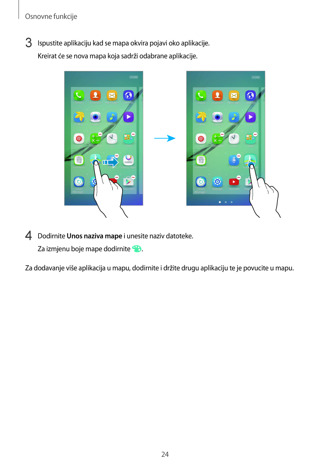 Samsung SM-G925FZDASEE, SM-G925FZKFSEE manual Osnovne funkcije 