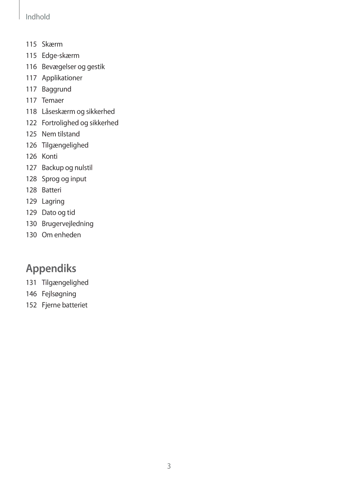 Samsung SM-G925FZWFNEE, SM-G925FZGANEE, SM-G925FZWANEE, SM-G925FZWENEE Indhold, Tilgængelighed Fejlsøgning Fjerne batteriet 