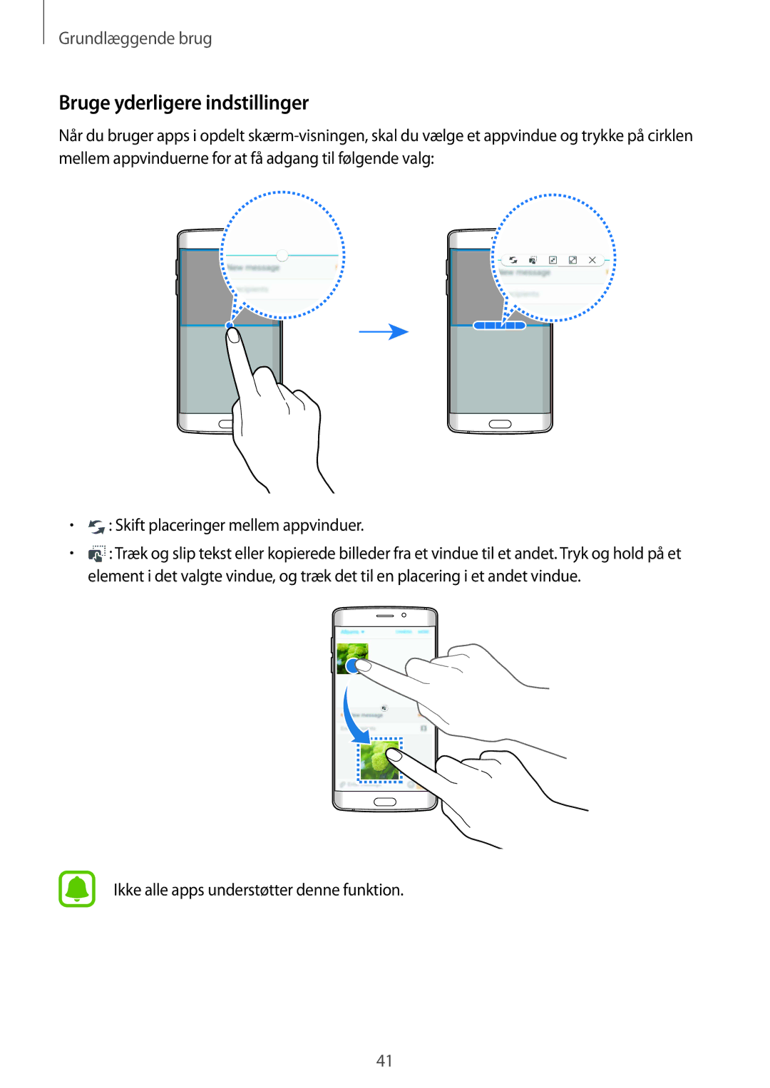 Samsung SM-G925FZKANEE, SM-G925FZGANEE, SM-G925FZWANEE, SM-G925FZWENEE, SM-G925FZWFNEE manual Bruge yderligere indstillinger 