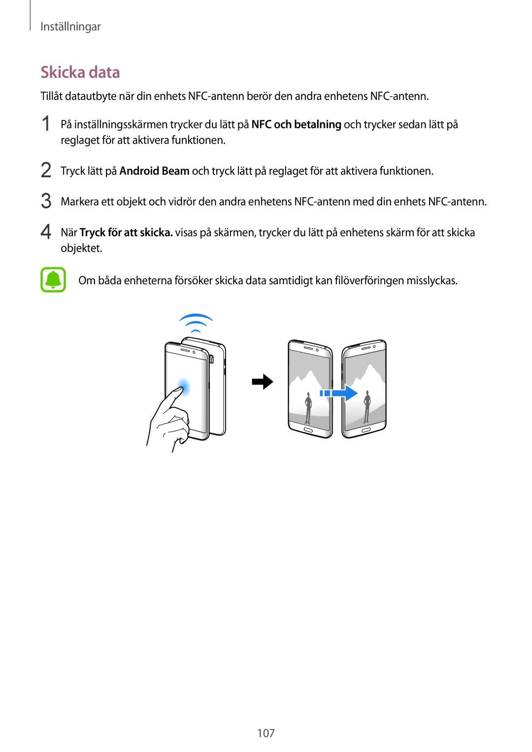 Samsung SM-G925FZKANEE, SM-G925FZGANEE, SM-G925FZWANEE, SM-G925FZWENEE, SM-G925FZWFNEE, SM-G925FZDANEE manual Skicka data 