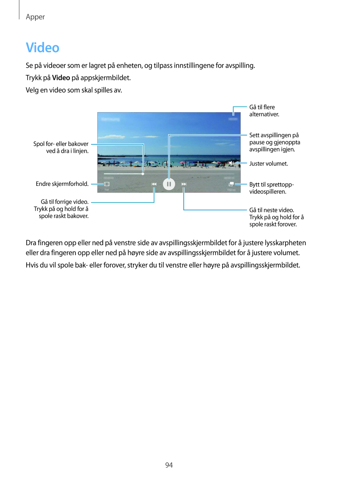 Samsung SM-G925FZDANEE, SM-G925FZGANEE, SM-G925FZWANEE, SM-G925FZWENEE, SM-G925FZWFNEE, SM-G925FZKANEE manual Video 