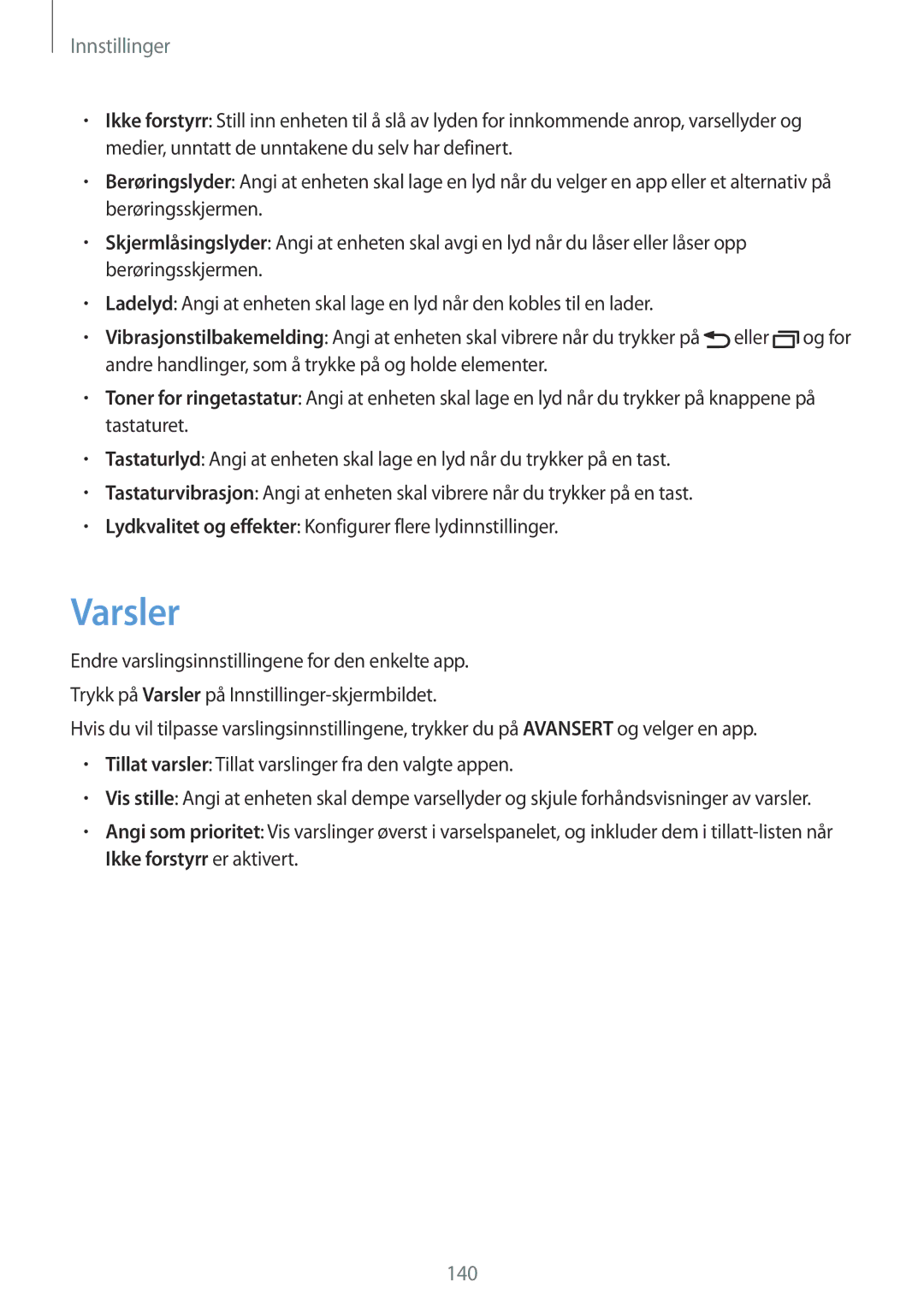 Samsung SM-G925FZDANEE, SM-G925FZGANEE, SM-G925FZWANEE, SM-G928FZSANEE, SM-G925FZWENEE, SM-G925FZWFNEE manual Innstillinger 