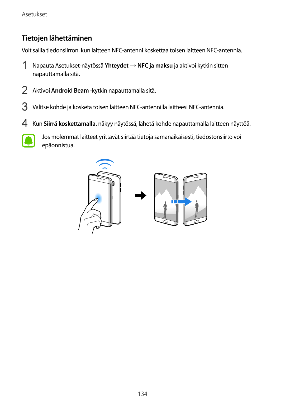 Samsung SM-G925FZKANEE, SM-G925FZGANEE, SM-G925FZWANEE, SM-G928FZSANEE, SM-G925FZWENEE, SM-G925FZWFNEE Tietojen lähettäminen 