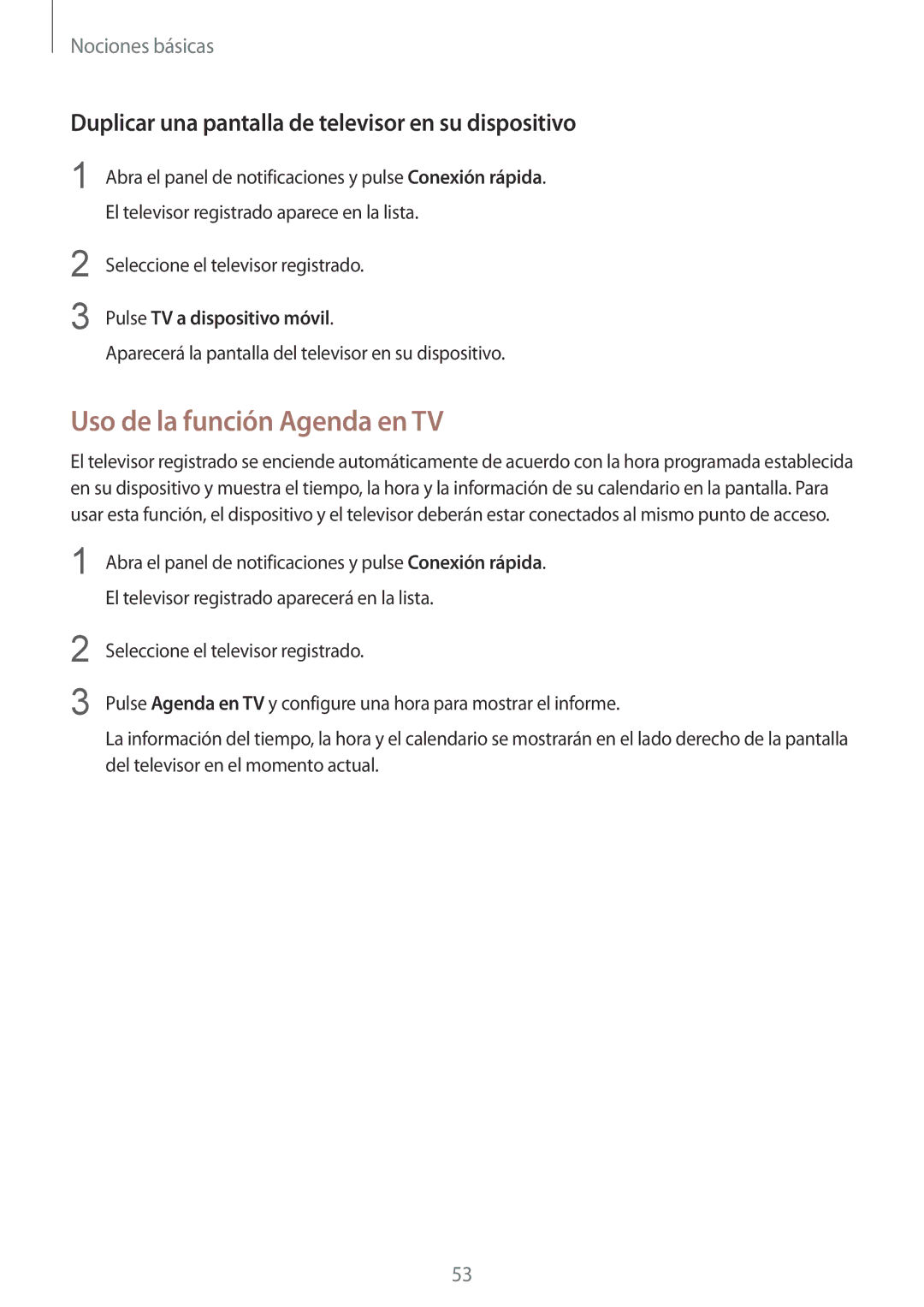 Samsung SM-G925FZKFPHE manual Uso de la función Agenda en TV, Duplicar una pantalla de televisor en su dispositivo 